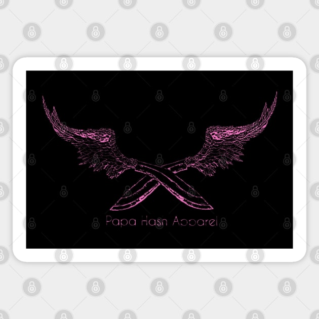 Knife wings pink Sticker by Papa Hash's House of Art